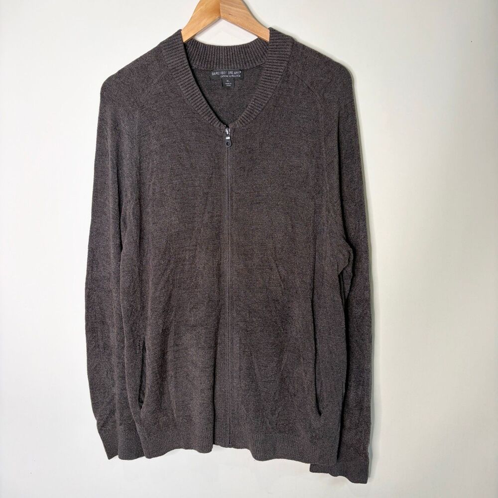 Barefoot Dreams CozyChic Ultra Lite Zip-Front Jacket Cardigan Lounge Men XL